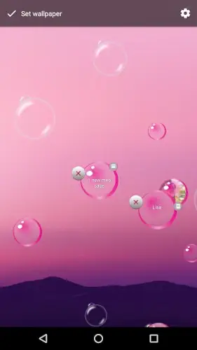 notification bubbles wallpaper settings screen