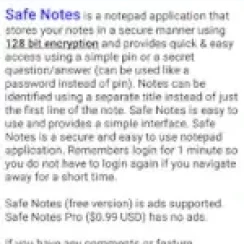 Safe Notes – Stores your notes in a secure manner