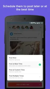 crowdfire best time scheduling interface