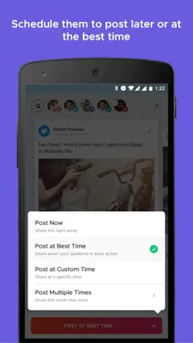 crowdfire best time scheduling interface