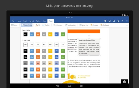 is microsoft word free on samsung tablet