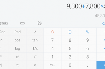 Samsung Calculator – Landscape orientation display the scientific calculator