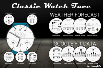 Classic Watch Face – Detailed information of watch battery and phone battery