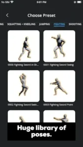magic poser fighting pose library
