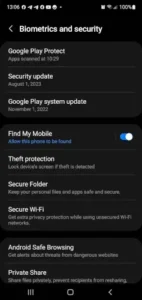 android security settings find my device
