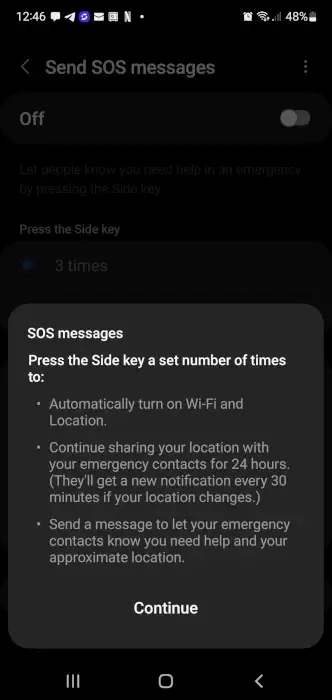 android emergency toolkit settings