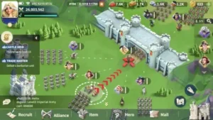 Castle Empire in-game alliance chat showing player coordination and resource trades.