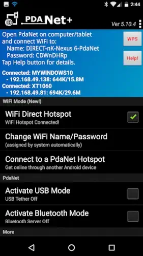 FoxFi PdaNet+ multi device tethering interface