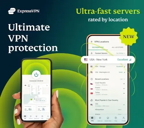expressvpn server selection dashboard