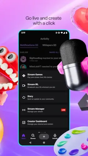 twitch mobile streaming interface