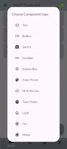 mqtt dashboard components