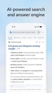 bing copilot protein search example