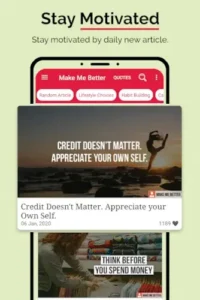 make me better app main content ui