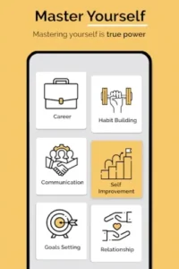 make me better app topic categories screen