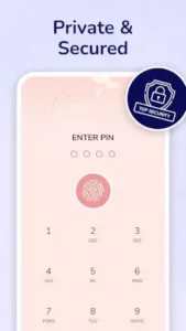 my diary app pin security lock screen