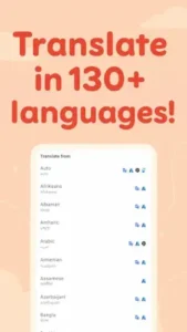 screen translate language selection interface screen translate language selection interface