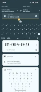 write in runic medieval translation interface