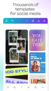 canva app social media templates showcase