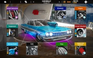 nitro nation car tuning interface
