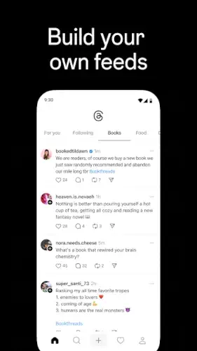 threads app custom feeds interface