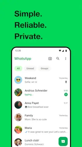 whatsapp messenger main chat list interface