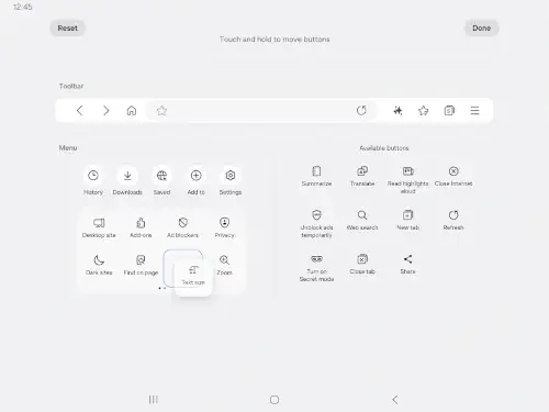 samsung internet browser toolbar