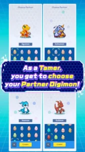 choose partner digimon up