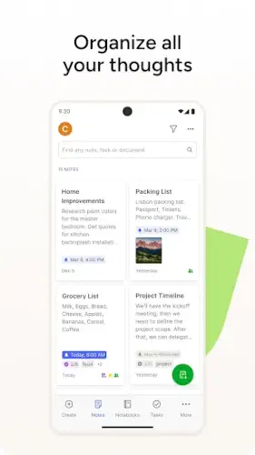 evernote organize thoughts