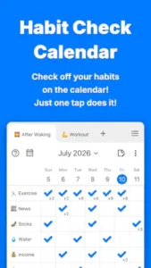 habit check calendar weekly habit tracking