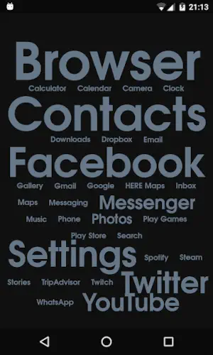 ap15 launcher usage based typography word