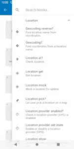 automate app block search location blocks