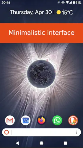 kiss launcher minimalistic interface widgets
