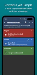 macrodroid speak sms automation macro
