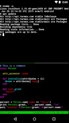 termux linux terminal ruby script