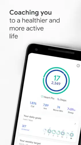 google fit coaching dashboard weekly target